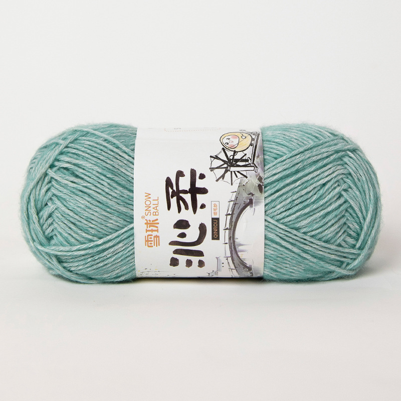 Jiathui bola de nieve qinsoft bebé hilo de algodón tejido a mano bricolaje aerosol hilo de lana crochet bufanda manta bola de lana