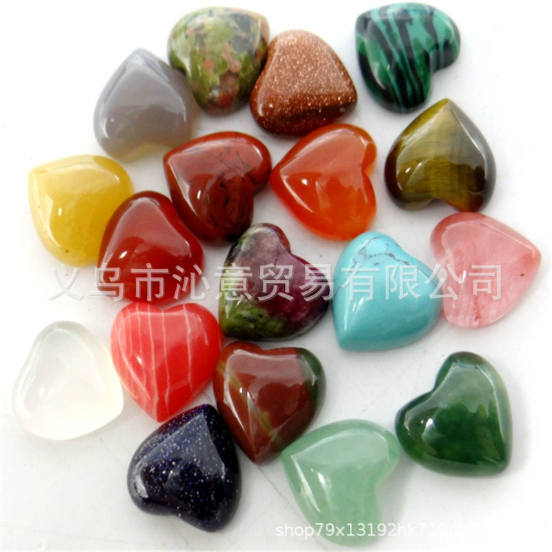 10 мм любовное кольцо лицо натуральный камень кристалл одинарная дуга в форме сердца плоское Персиковое сердце DIY ювелирные изделия, инкрустированные голым камнем