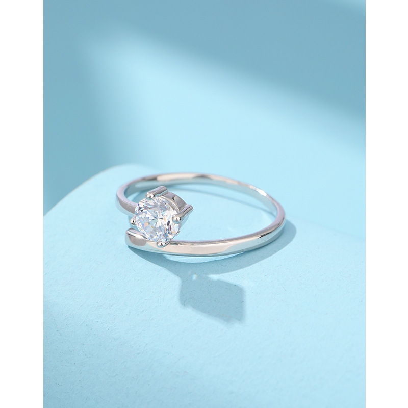 925 anillo de diamante de plata esterlina para mujeres japonesas estilo coreano simple nicho de diseño de alto nivel sensación de anillo de zircon apertura ajustable