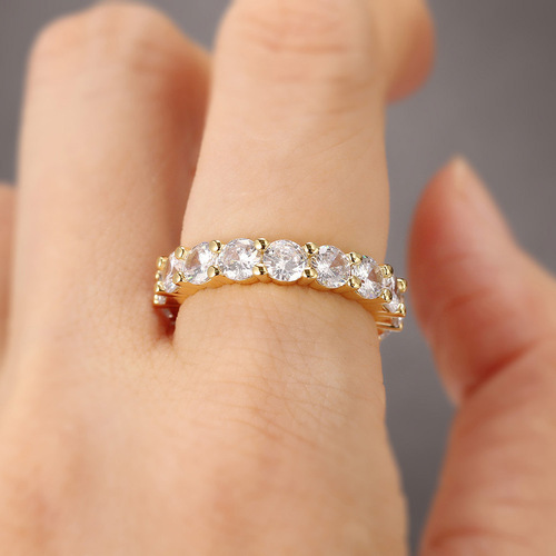 European and American round 4mm diamond engagement ring for women, micropaved zircon ring, cross-border e-commerce jewelry