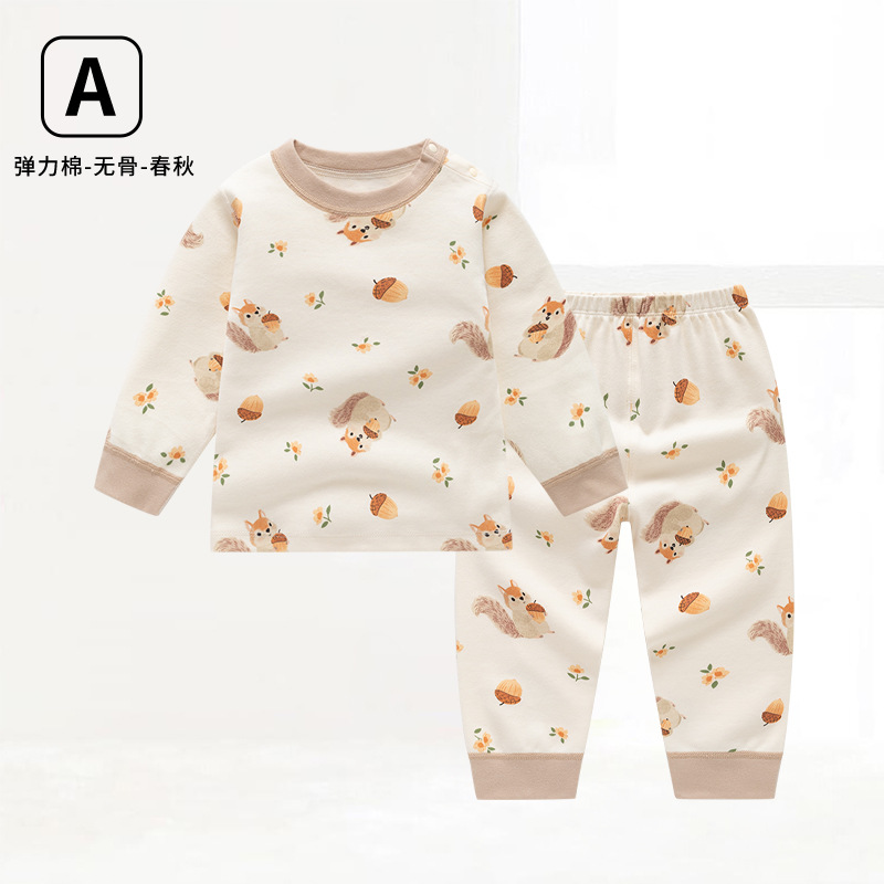 Otoño e invierno de los niños Shu terciopelo ropa estilo coreano otoño pantalones largos sin hueso bebé ropa interior traje casa dos piezas en stock