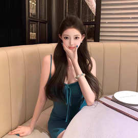 TZ7225纯欲系性感吊带露肩连衣裙女新款娇欲美人气质修身包臀短裙
