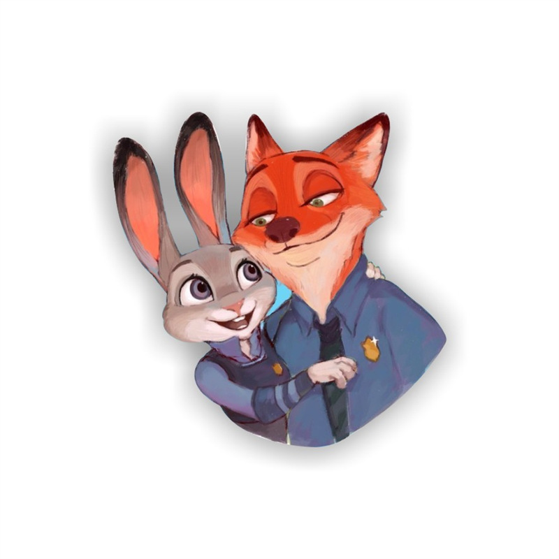 Japón y Corea del Sur animados adorables broches acrílicos Crazy Zoo City insignia Judith Pequeño pecho fresco