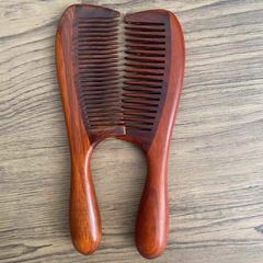 綠檀木梳子木梳子 密齒直發順發按摩梳 男女式檀香木梳