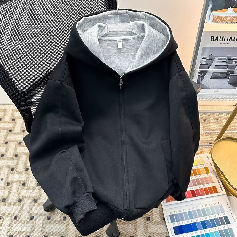 Designer Duffy Handsome Fashionable Round Neck Sweatshirt Men's Spring and Autumn Korean Style Distinctive Line New All-match Casual Top