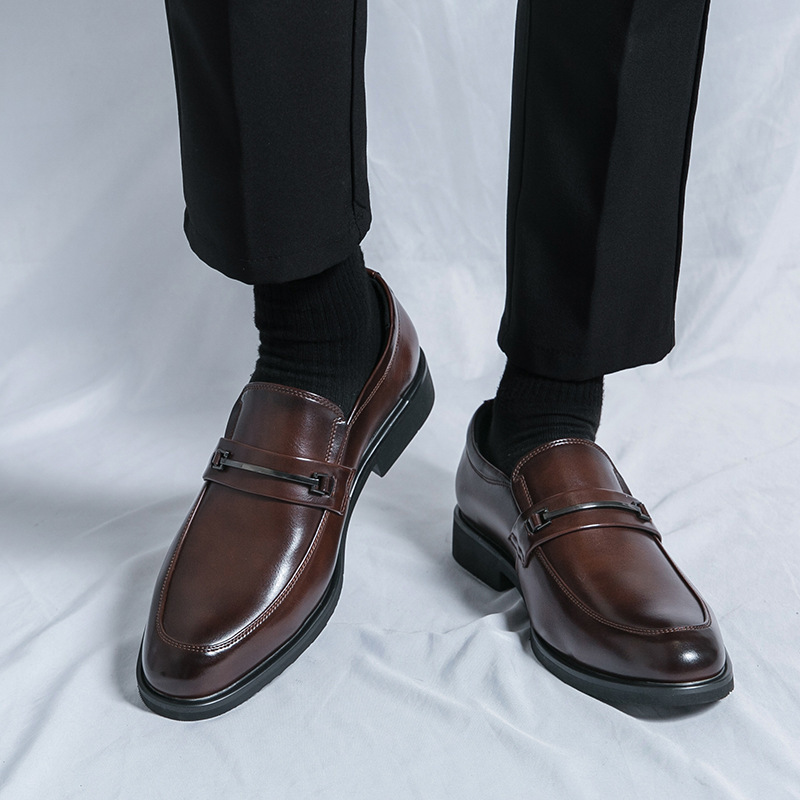 Transfronterizos grandes zapatos de hombre de baja altura británicos zapatos de hombre de negocios de moda de moda casuales zapatos de cuero puntuales jóvenes image 5