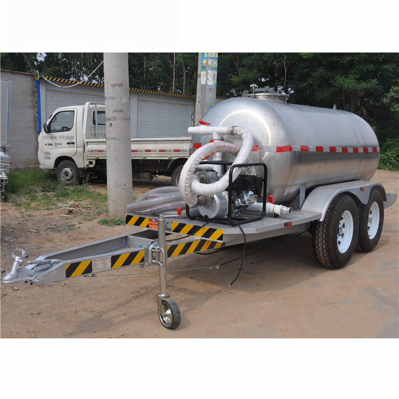 2吨水罐拖车 304不锈钢水罐拖车 饮用水罐车 园林洒水罐车