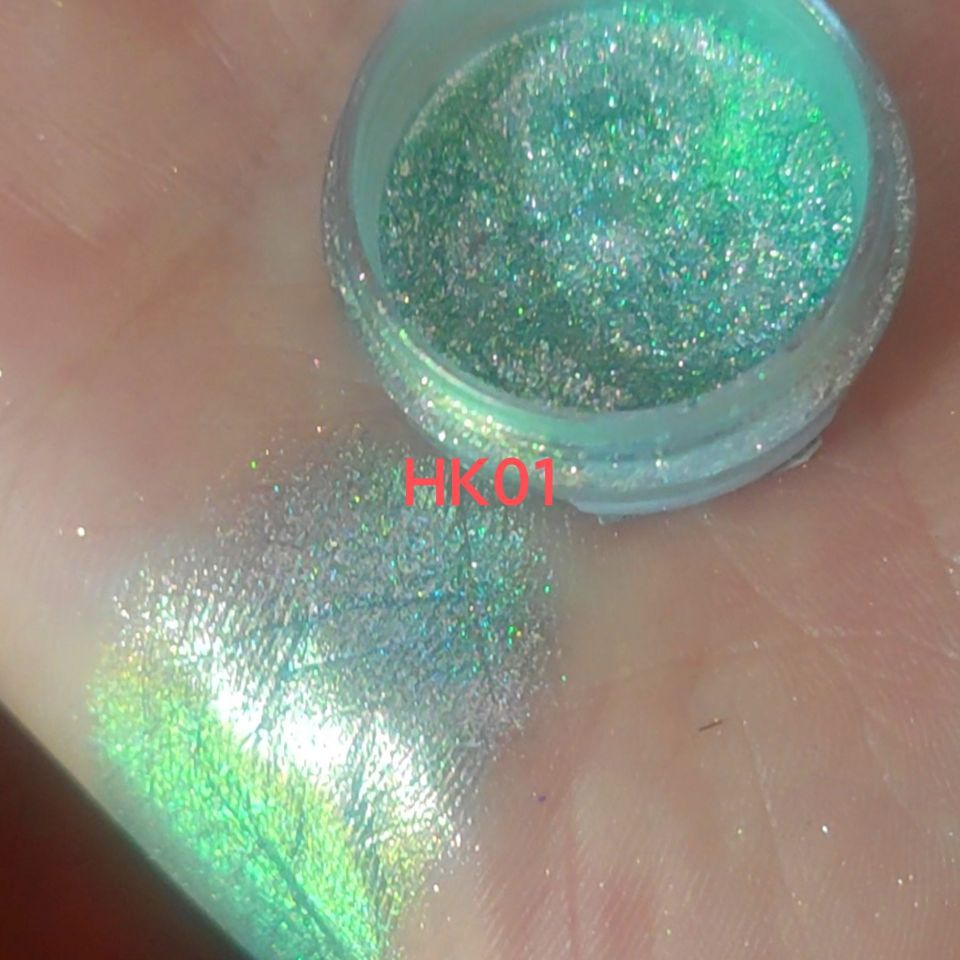 跨境批发新品高亮度七彩镭射彩虹糖果色高光变色龙偏光粉0.2g