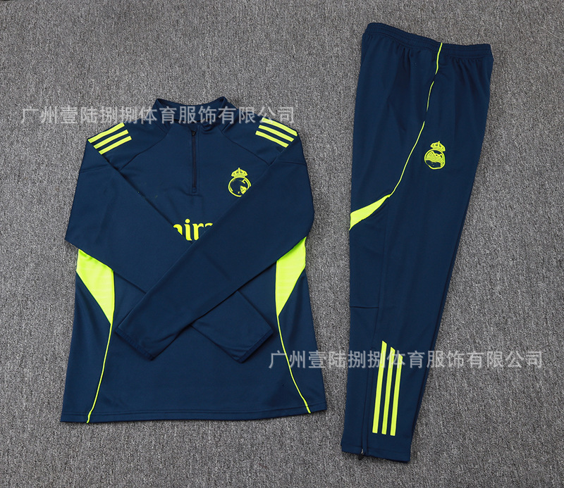 2526新款足球服巴黎皇马阿森纳拜仁长袖半拉训练服一件批发|undefined