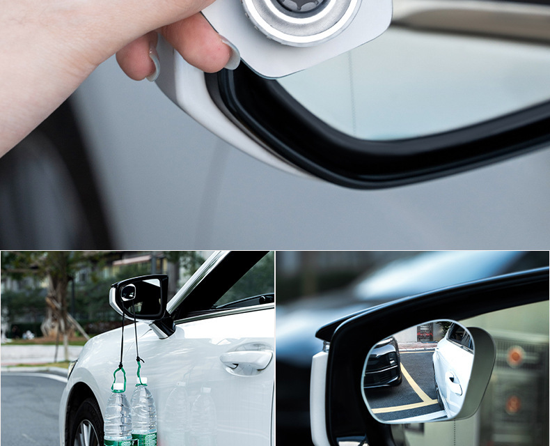 Car rearview mirror blind spot auxiliary mirror, ultra-clear 360-degree panoramic wide-angle suction cup type