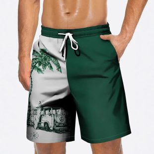 Men's Summer Beach Pants Shorts 3D Printed plus size Loose Casual Pants Outer Flower Pants Wholesale