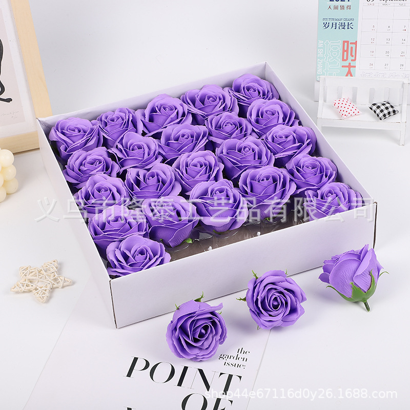 Regalo de San Valentín Caja de regalo de flor de jabón de cinco capas con base rosa ramo decorado a mano flor de jabón al por mayor