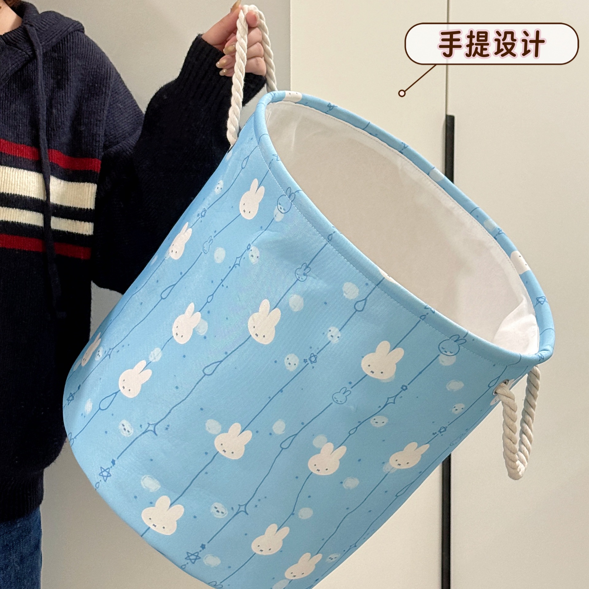 Cesta de ropa sucia de gran capacidad doméstica red plegable cesta de ropa sucia baño dormitorio cesta de lavandería almacenamiento de ropa sucia