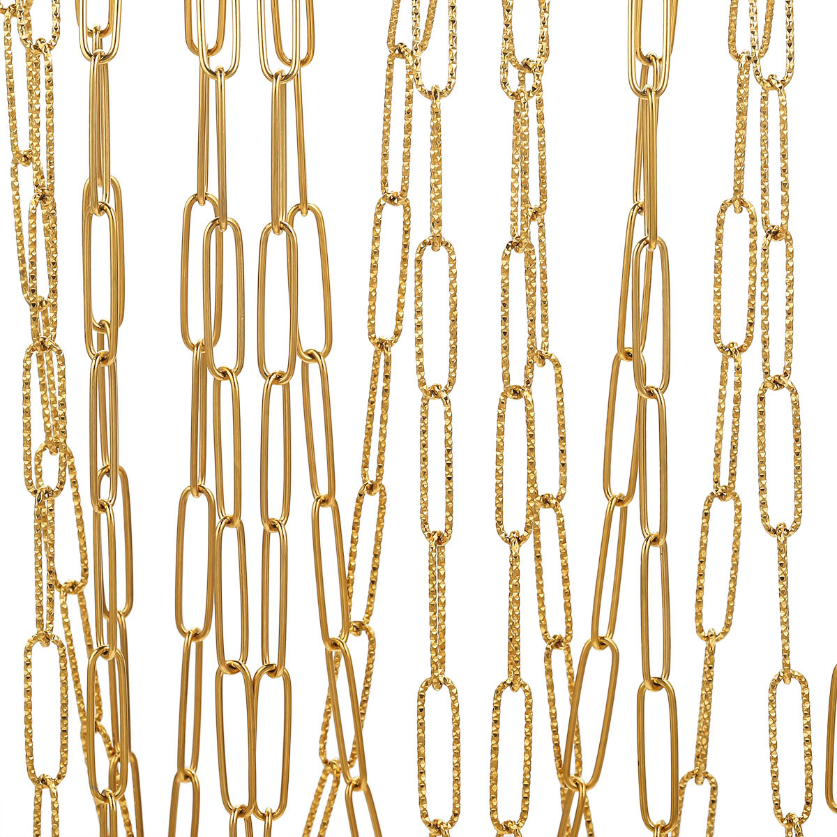 Acero inoxidable PVD chapado en oro oro cadena de cadena cruzada súper larga collar de bricolaje pulsera accesorios de joyería cadena al por mayor