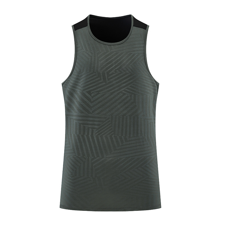 Deportes de los hombres de verano Chaleco de secado rápido sudor-absorbente transpirable correr fitness obstáculo cuello redondo sin mangas Delgado chaleco en stock