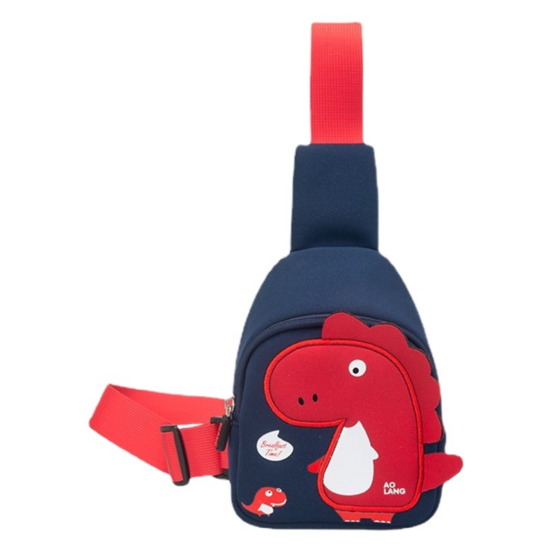 Orang Children's Schoolbag Kindergarten Children's Schoolbag Cartoon Cute Dinosaur Baby Chest Bag Printable LOGO
