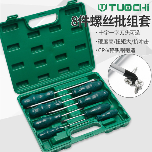 Screwdriver Set Industrial Grade Cross and Flat Head Multifunction Automotive Repair Maintenance Bulk Tool Combination Full Set including Allen Keys