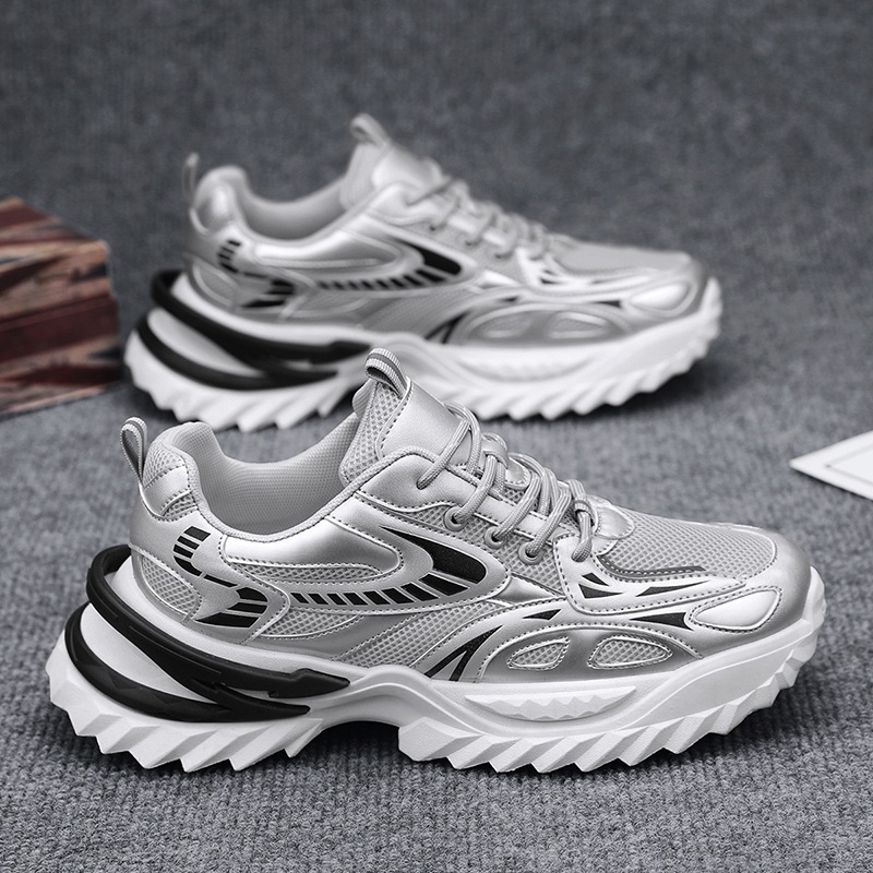 Zapatillas de malla zapatos casuales para hombre primavera y verano 2025 zapatos de papá de todo fósforo zapatos de suela gruesa para estudiantes