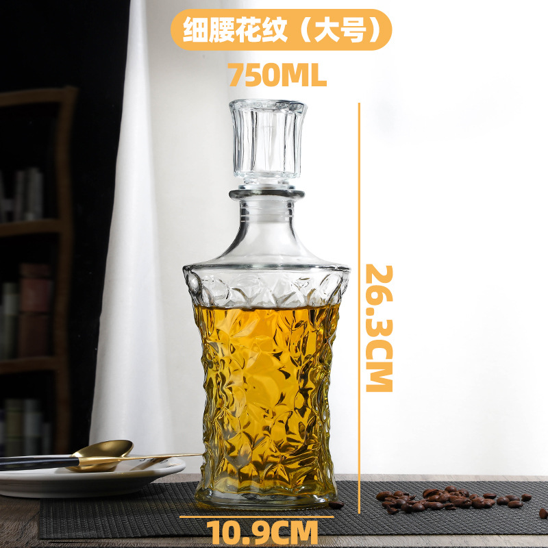 Patrón de cintura delgada grande de 750ml; transparente