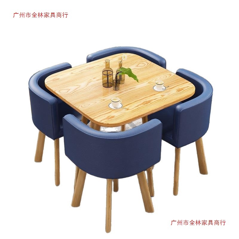 洽谈桌椅组合小圆桌奶茶店桌椅组合网红图书馆阅览室桌椅简约现代|undefined