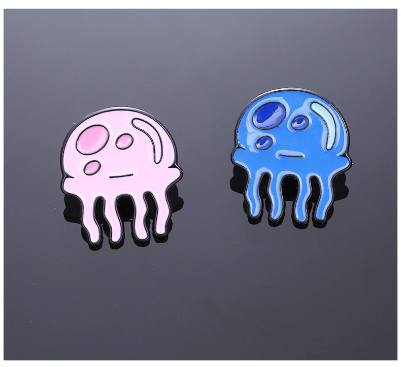 Cartoon Style Pin Jellyfish Alloy Enamel Women's Brooches display picture 3