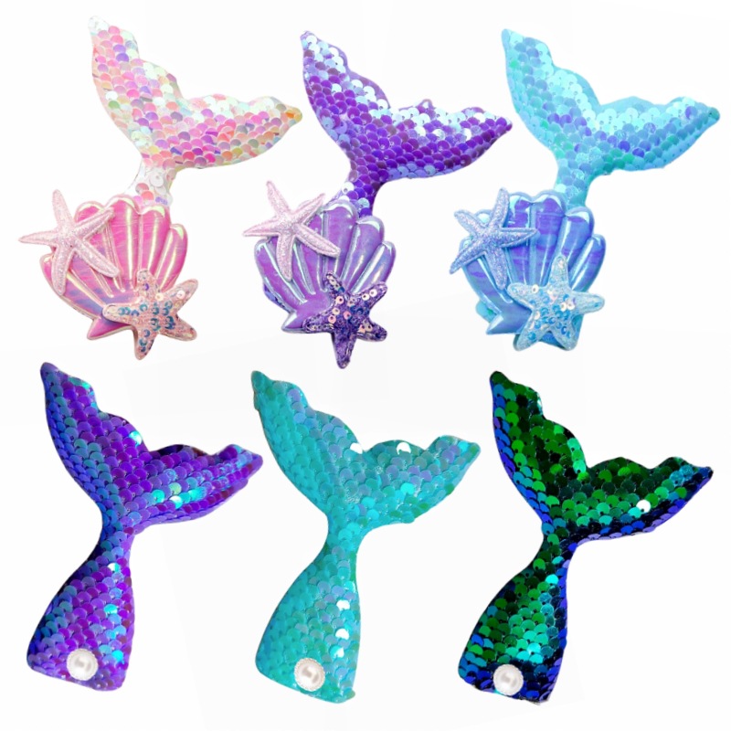 12g Weight Hair Clip Hair Accessories Type Girl's Fairy Style Starfish Mermaid Sequin Hair Clip