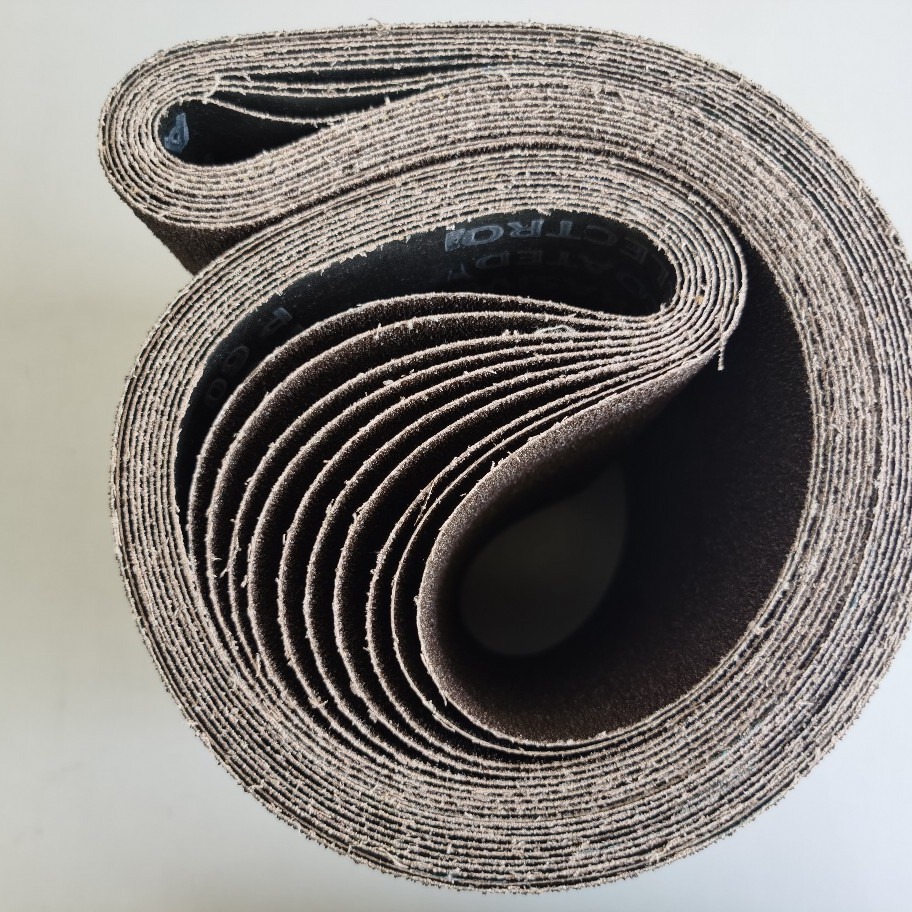 航亚牌煅烧磨料砂带棕刚玉磨料砂带金属抛光环带