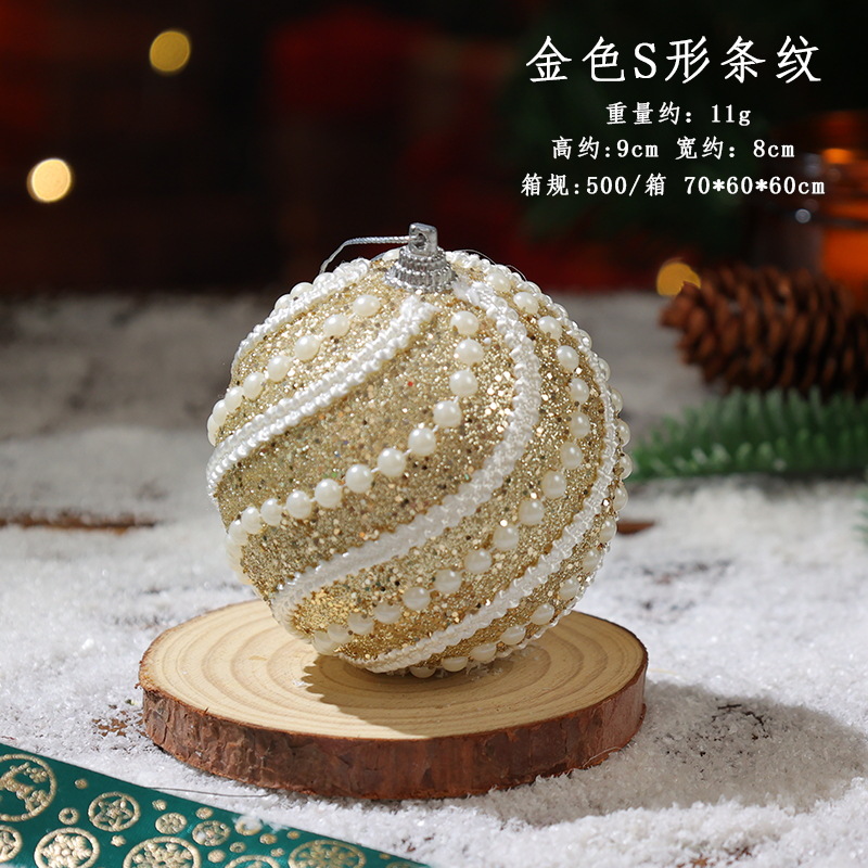 8cm bola de Navidad decoración de árbol de Navidad colgante de bolas de colores colgante colgante de Navidad decoración de Navidad accesorios de decoración