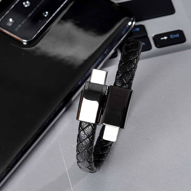 メーカー越境電商手環データ線皮質編み創意データ線ブレスレットusbデータ線手環|undefined