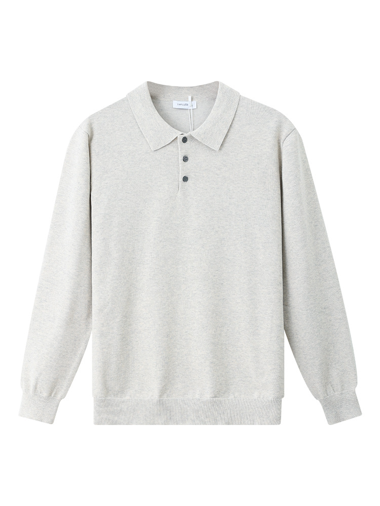 La ropa de hombre de estilo antiguo estilo alto polo polo jersey suéter hombre otoño invierno casual versátil camisa de manga larga hombre