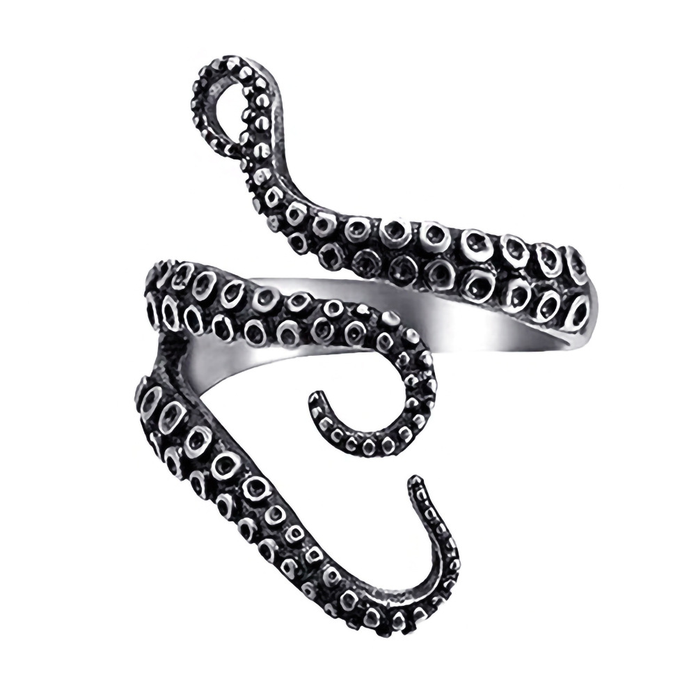 Carnival, Street Occasion Hip-hop Retro Octopus Alloy Plating Men's Rings