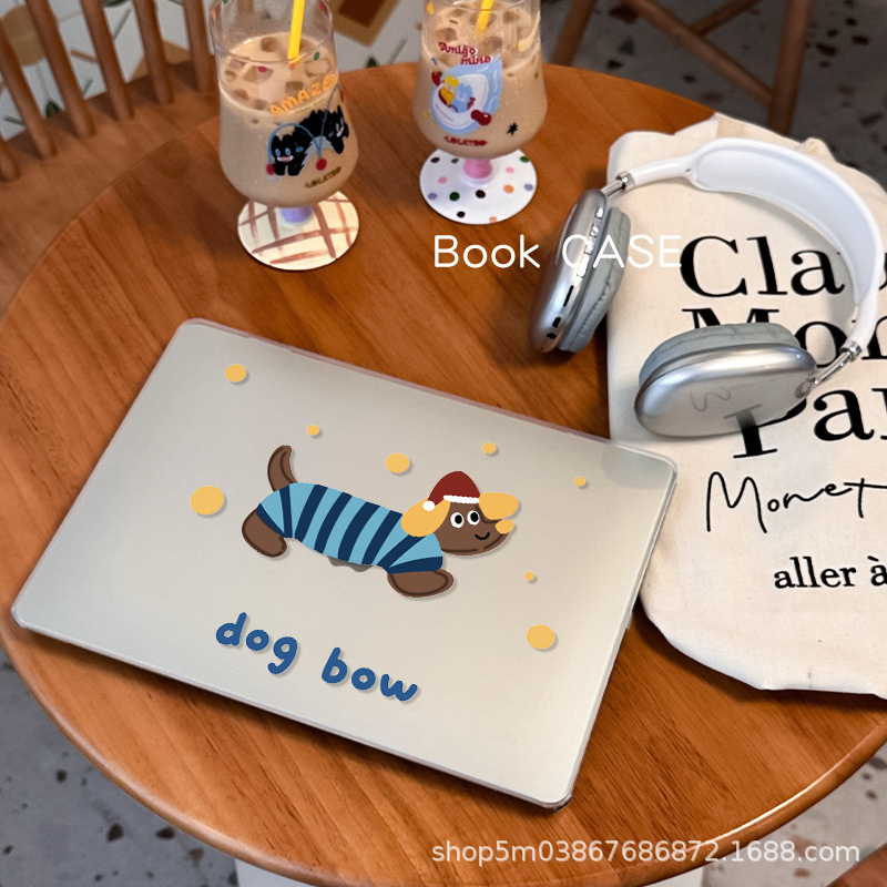 Macbookair Protective Case Striped Puppy Office Ultra-Thin Laptop Protective Case Tablet Protective Case