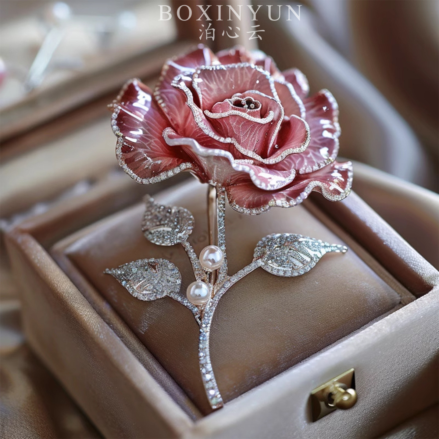 Elegant Rose Brooch, Light Luxury, High-End, Beautiful, Exquisite and Unique Valentine's Day Confession Gift Brooch