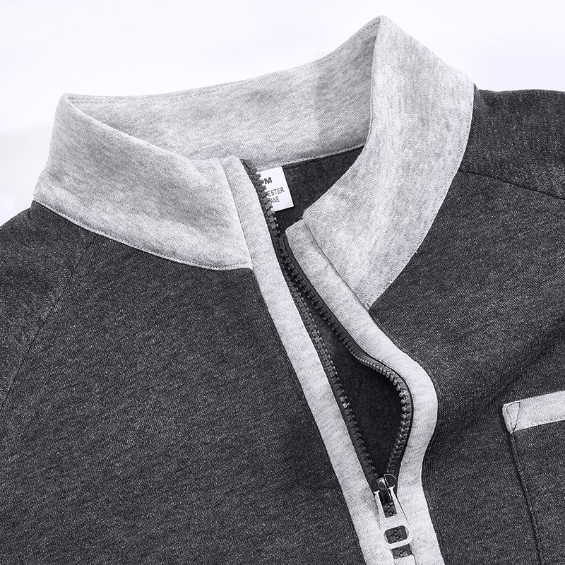 Herren Trainingsanzug Mit Stehkragen Und Fleece Kapuzenpullover_voghion.com