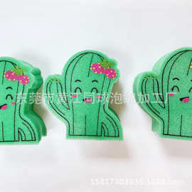 批发 绿色卡通仙人掌宝宝洗澡海绵块 儿童清洁沐浴搓澡过滤棉