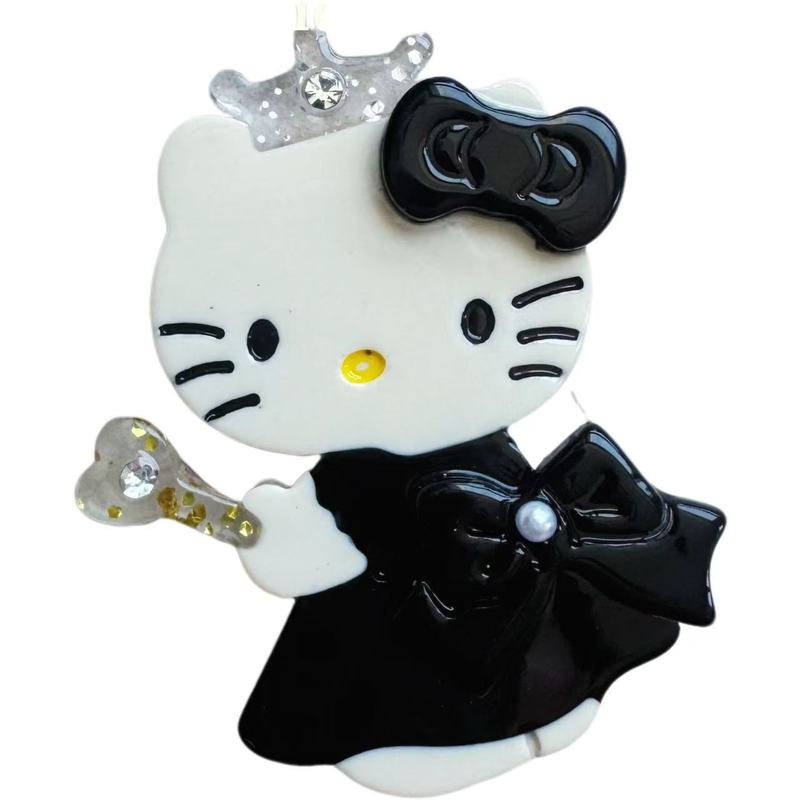 可爱仙女棒Kitty猫醋酸发夹甜美少女心刘海侧边夹儿童碎发鸭嘴夹|undefined