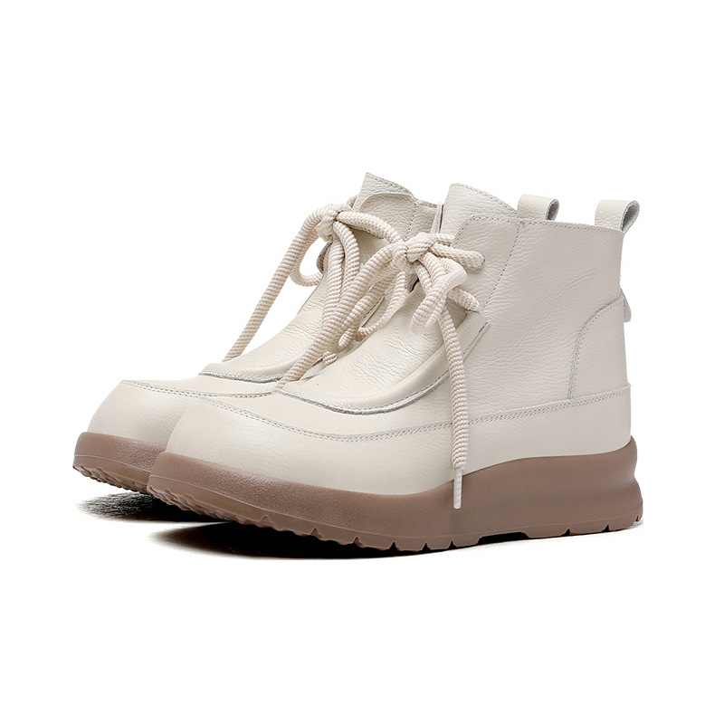 Thick-soled, Fleece-lined, Warm Women's Casual Outdoor Boots, New 2025 Autumn And Winter Versatile Martin Boots, Short Boots, Snow Boots_vogvips.com