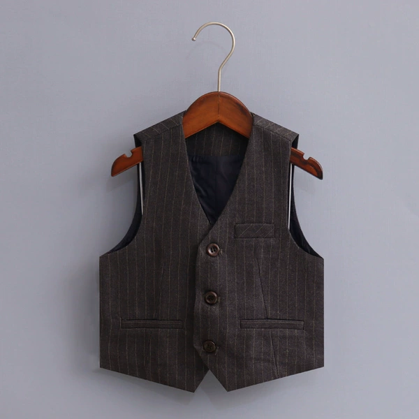 23055 gray striped single vest