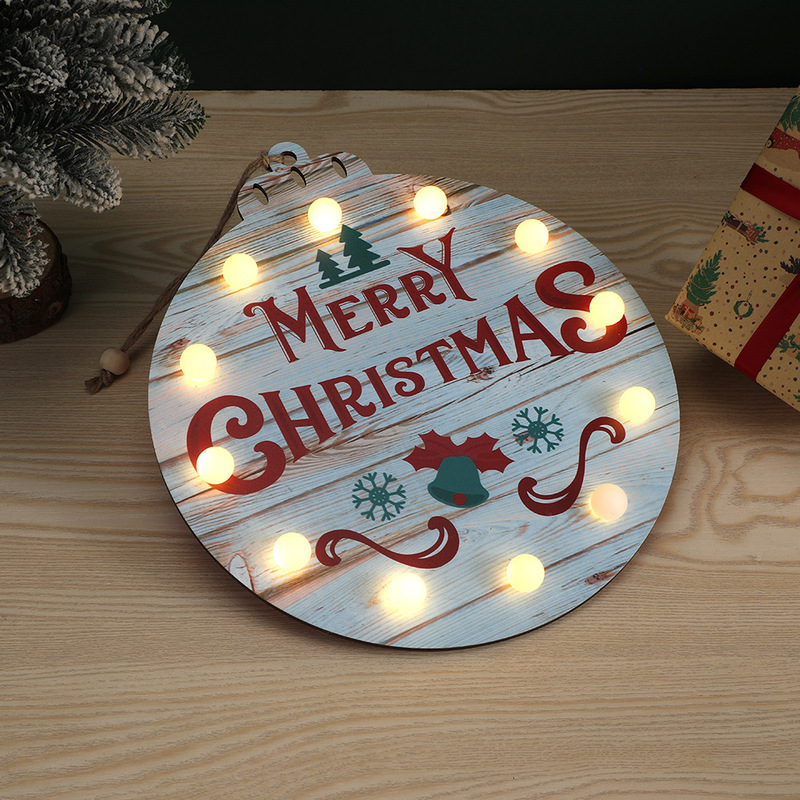 クリスマスフロントドア木製タグガーランドメリークリスマスサイン装飾バッファローチェック柄吊り下げドアプレート|undefined