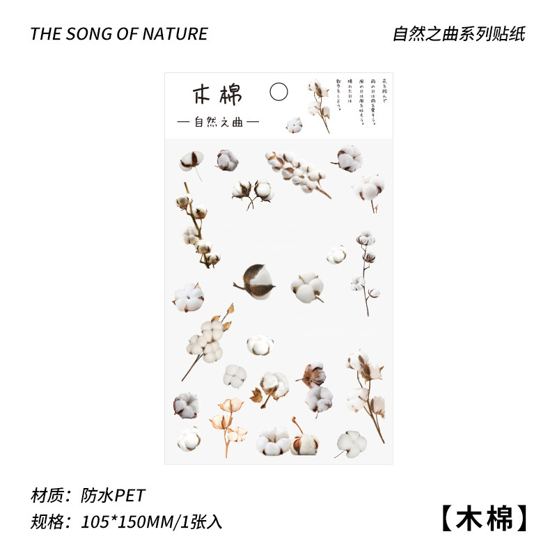 Cuenta de mano pegatinas para mascotas papel Net serie de sal roja Planta Fresca mano cuenta Material pegatinas decorativas retro flor DIY pegatinas