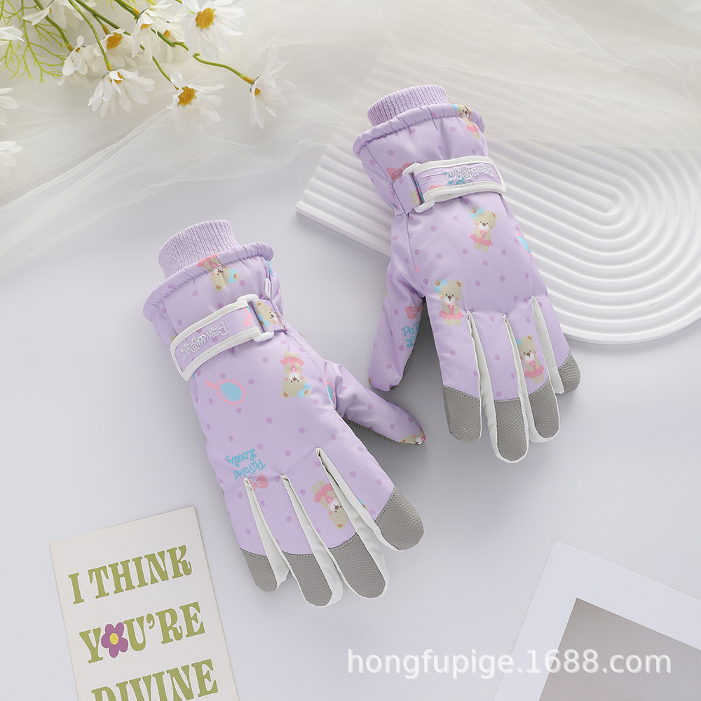 Guantes de esquí para hombres y mujeres en invierno, resistentes al viento y al frío, guantes cálidos con forro polar y engrosados, guantes antideslizantes con pantalla táctil para ciclismo al aire libre