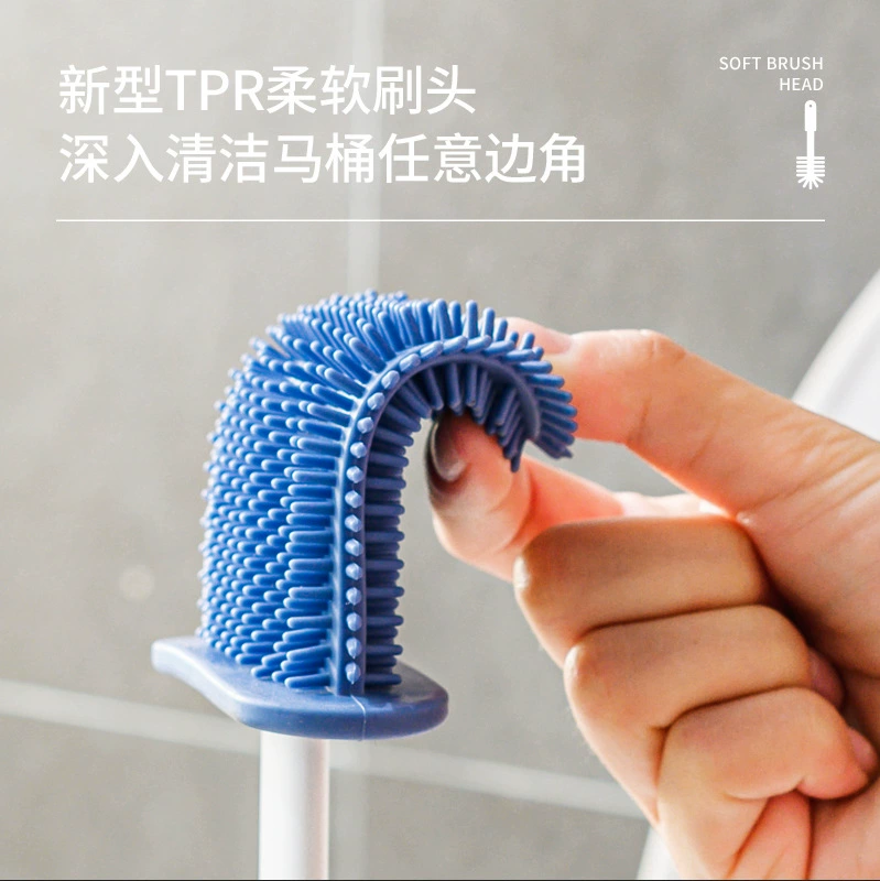 Настенного крепления TPR головка щётки для унитаза в комплекте, щетка для чистки ванной с мягкой резиной