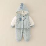 婴儿秋冬分体套装2025新款a类卡通男宝宝男童长袖长裤一岁衣服