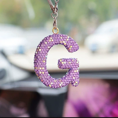 rearview mirror pendant pendant – Car hanging - g-letter-car-pendant-lotus-purple