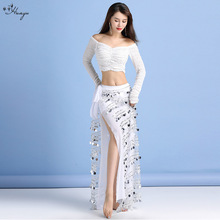 华宇肚皮舞服装女秋冬新款练功舞蹈服亮片流苏初学者性感套装