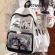 Black and white realm shoulder bag pain bag yum two-dimensional transparent millet big food backpack junior high school girls schoolbag women