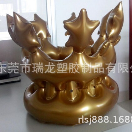厂家做货充气皇冠帽儿童头饰装扮玩具 生日帽舞会派对装饰品