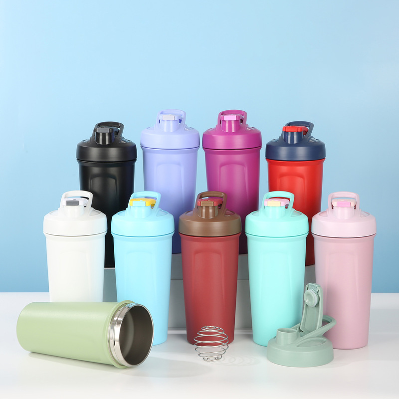 Cross-Border Simple 304 Stainless Steel Thermos Cup, Multifunctional Protein Powder Shaker Cup, Portable Outdoor Car-Mounted Direct Drinking Cup