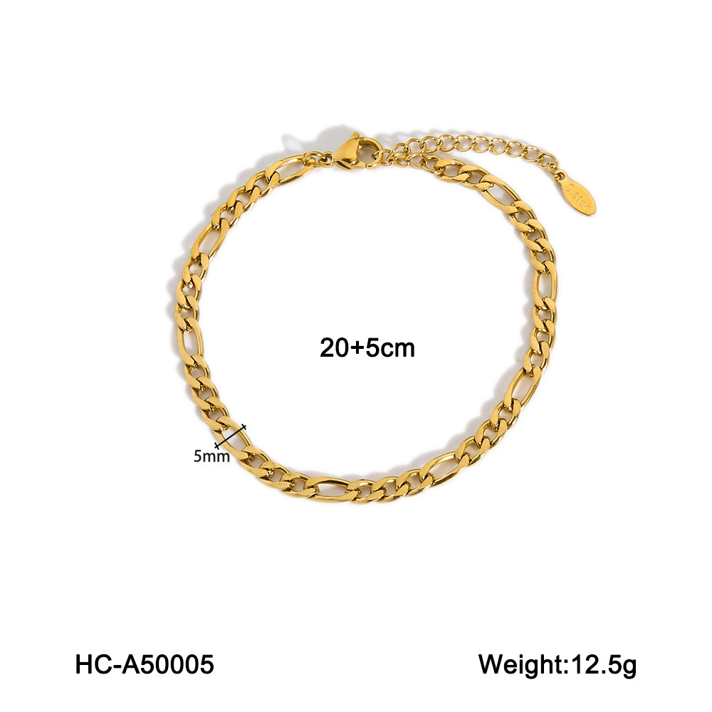 INS red con acero de titanio tobillas de acero para mujeres simple versátil de acero inoxidable 18K joyas de pie de oro no decolor joyas de pie de tobillas