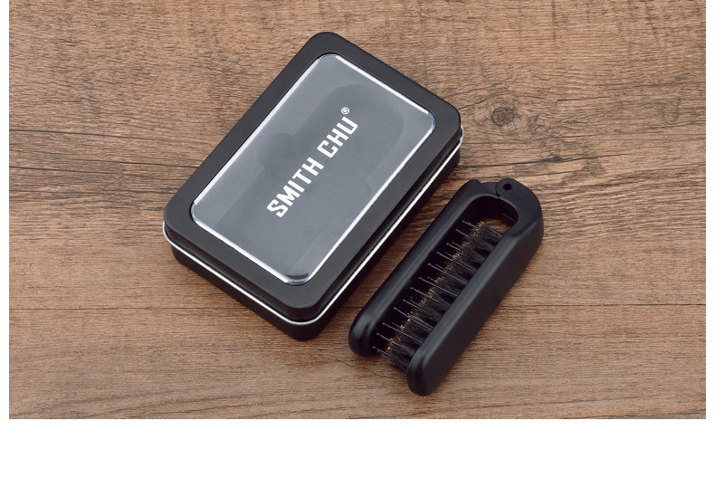 Peigne de massage pliable et portable en poils de sanglier duveteux, antistatique, en stock, pour hommes. Brosse plate._voghion.com